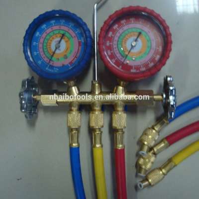 Freon manifold regulator without sight glass brass testing manifold body